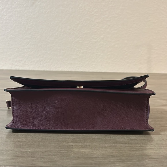 Kate Spade Black and Burgundy Floral Print Crossbody Shoulder Bag - Picture 8 of 10